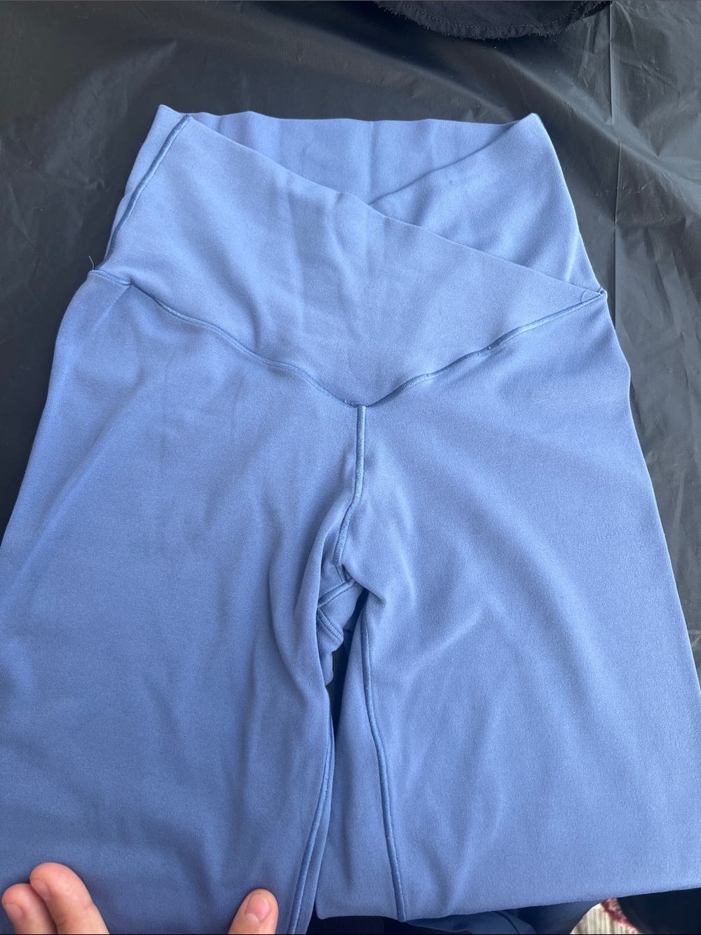 Girls' High-Waist Leggings in Periwinkle Blue